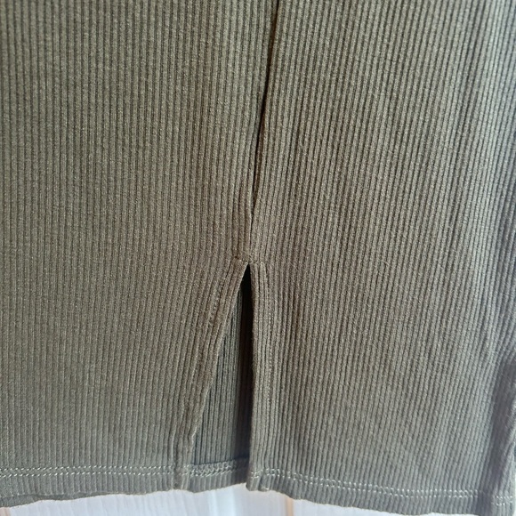 BP Olive Green Bodycon Ribbed Mini Dress with Slit Size Medium - Picture 5 of 7
